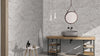 Grey Porcelain 600mm x 300mm Tuscani Bianco Glossy Bathroom Tile, TUP147