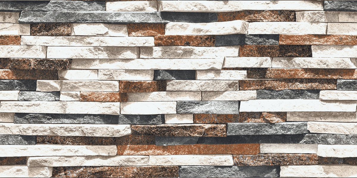 Kube Multicolor Split-Faced Porcelain Tile 15 x 61cm main image 1