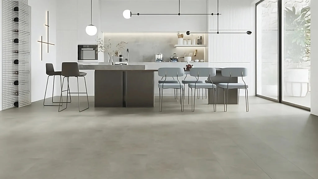 Industrial Chic: Concrete Kitchen Floor Tiles for a Modern Kitchen