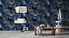 Blue With Grey And White Swirl Effect 600mm x 1200mm Super Gloss Porcelain Tile, TUP10
