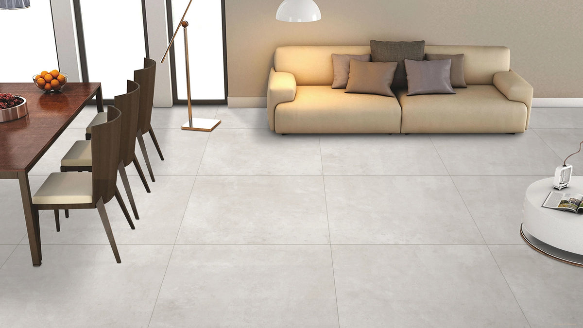 Light Grey Concrete Effect 800mm x 800mm Matt Porcelain Floor Tile
