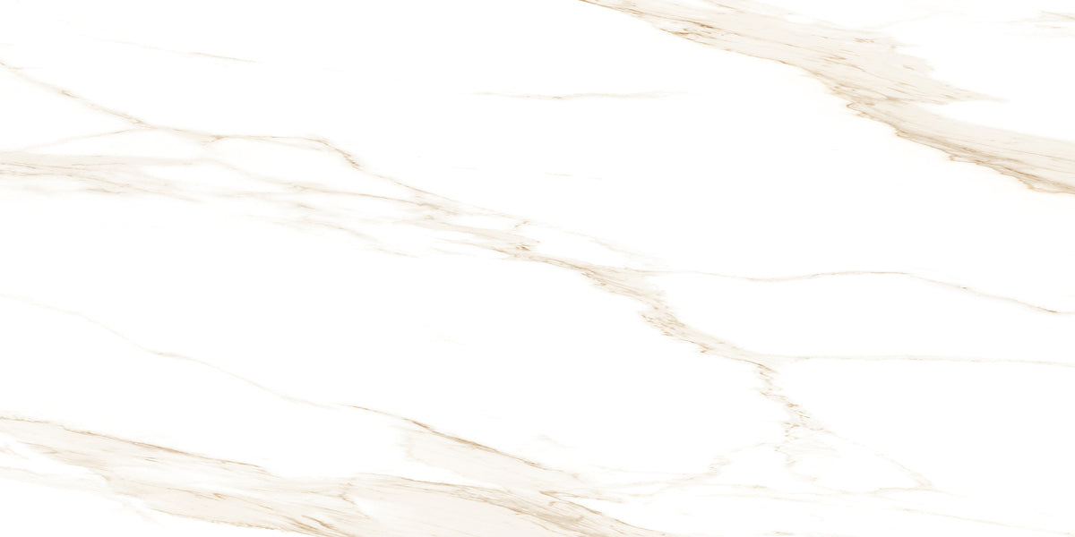 White Marble With Gold Veins 600mm x 1200mm Florence Matt Porcelain Tiles