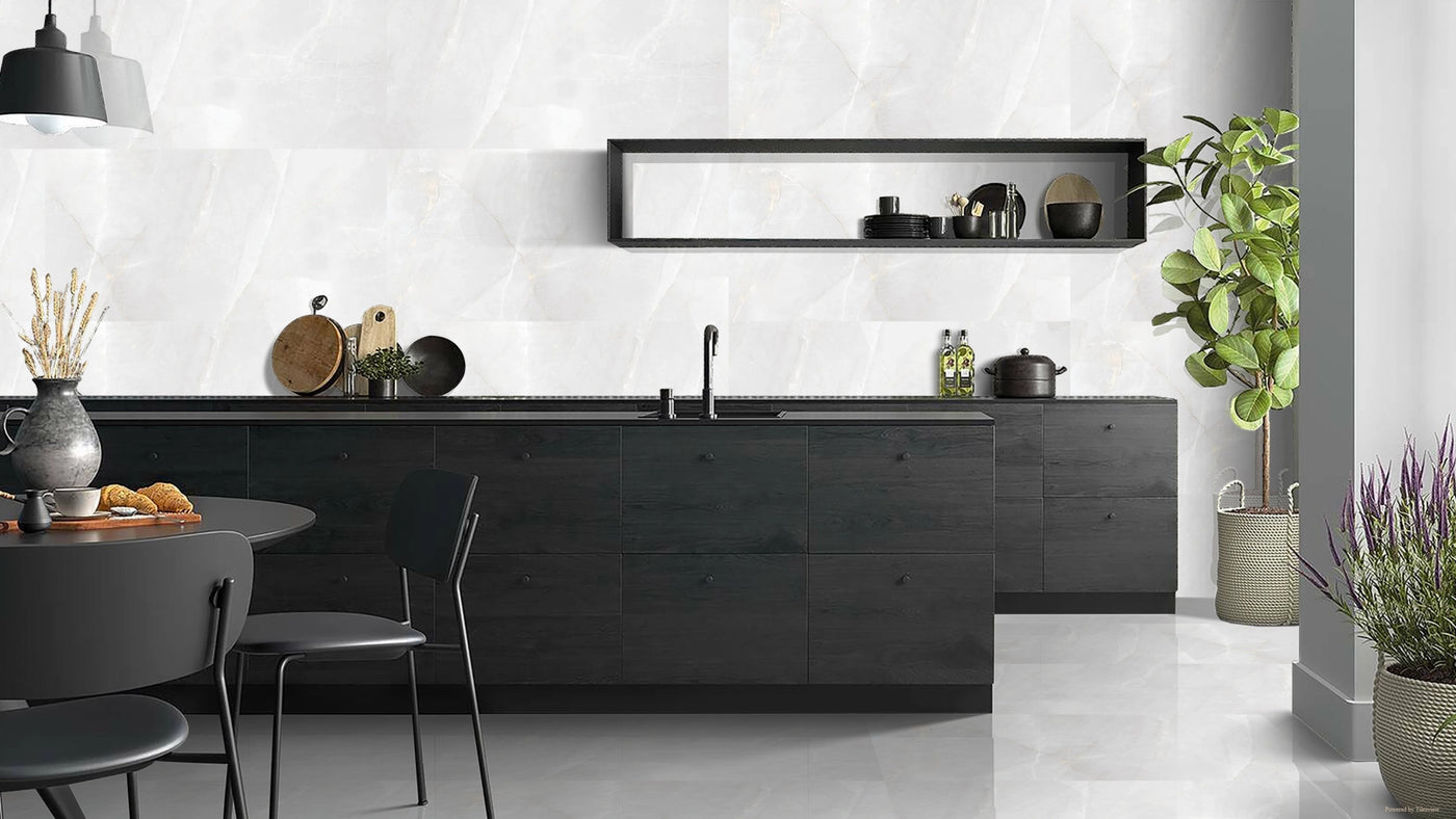 Light Grey Marble 600mm x 1200mm Polished Porcelain Floor Tiles