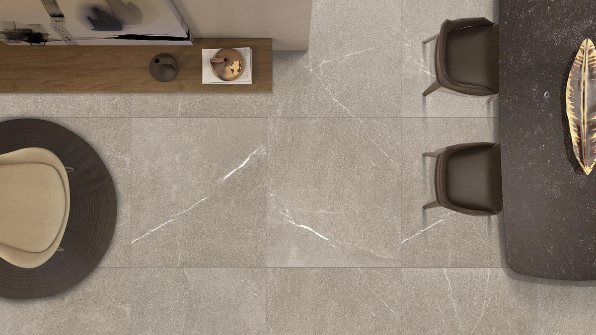 Dark Grey Matt 600mm x 600mm Milan Grigio Bathroom and Floor Porcelain Tiles