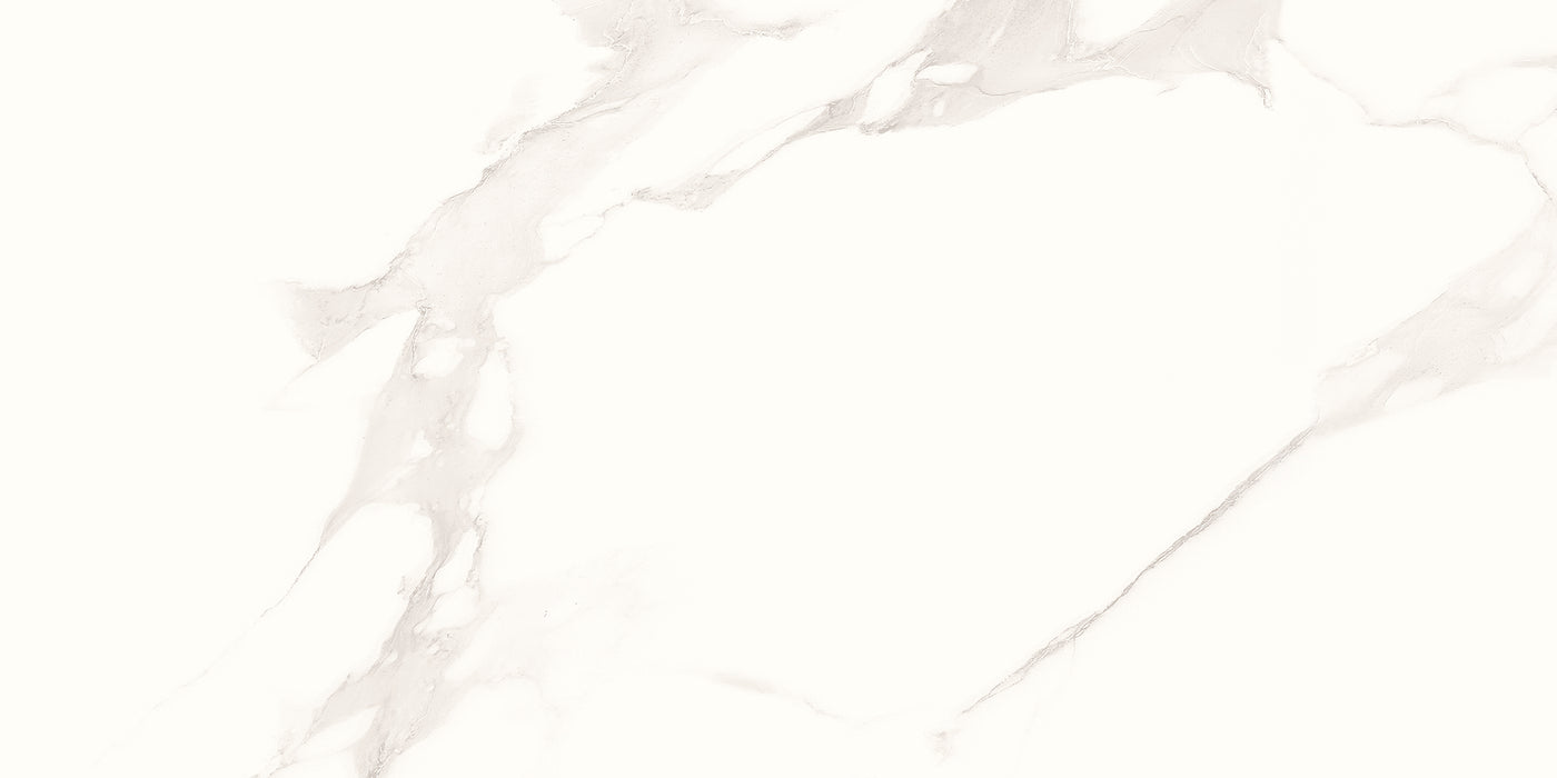 White Statuario 600mm x 300mm Carrara Glossy Porcelain Bathroom Tiles