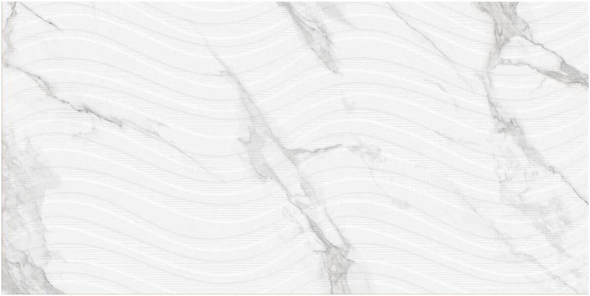 White 3D Veins Matt Marble Effect 600mm x 1200mm Statuario Bologna Porcelain Wall Tile