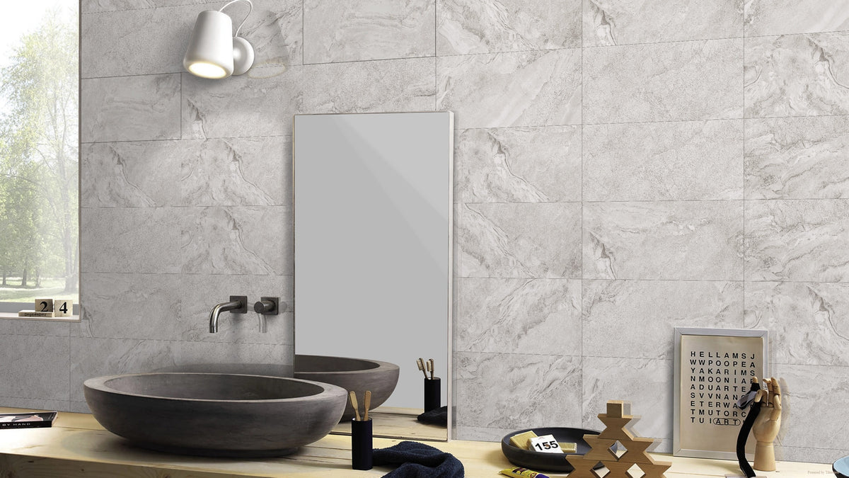 Beige Porcelain 600mm x 300mm Tuscani Beige Glossy Bathroom Tile