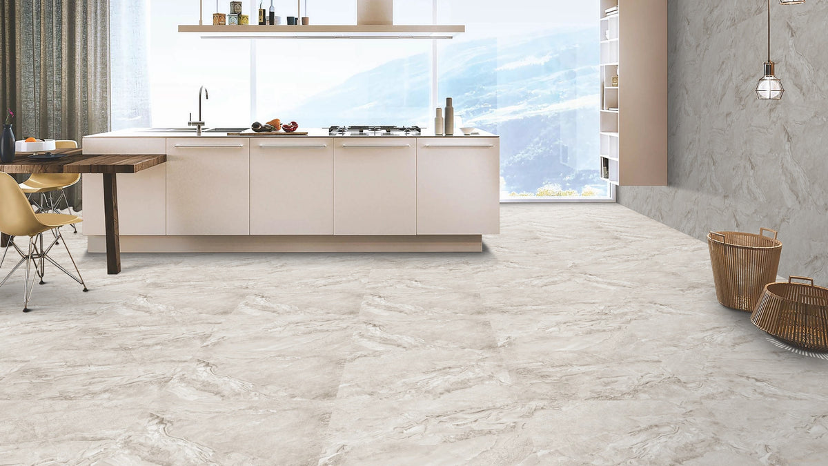Grey Porcelain 600mm x 600mm Tuscani Bianco Matt Floor Tile