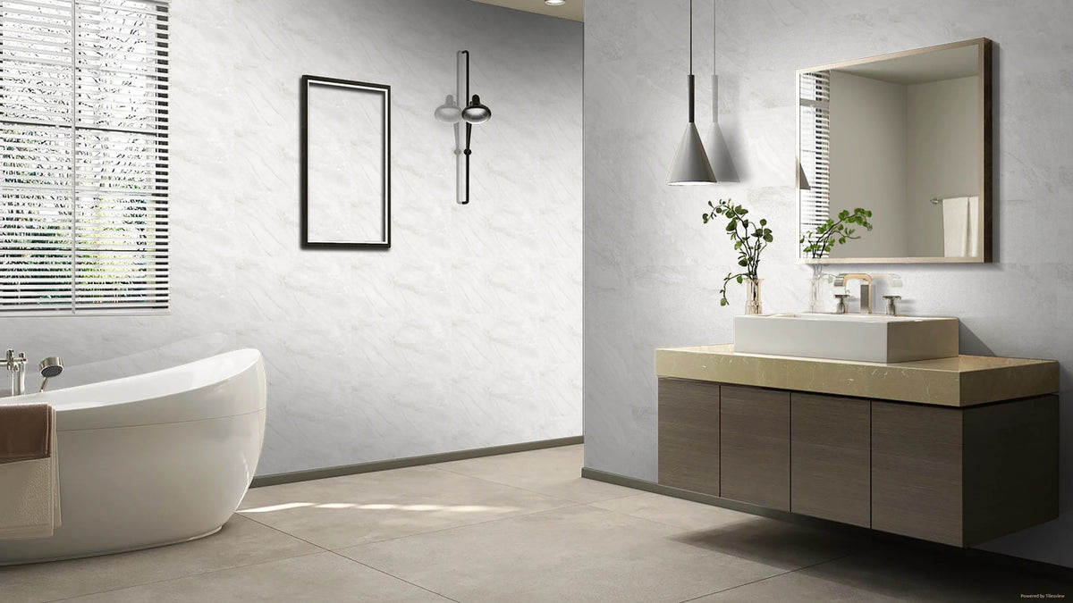Beige Porcelain 600mm x 300mm Tuscani Beige Matt Bathroom Tile