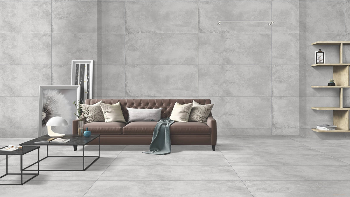 Concrete 600mm x 1200mm Venezia Gris Matt Porcelain Tile