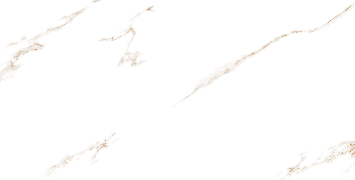 White Marble With Gold Effect 600mm x 1200mm Polished Floor And Wall Porcelain Tile