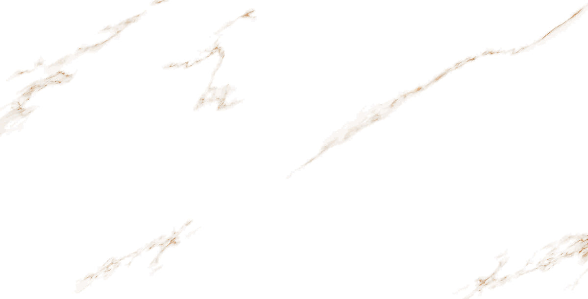 White Marble With Gold Effect 600mm x 1200mm White Stone Matt Porcelain Floor Tile