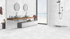 Light Grey Porcelain 600mm x 1200mm Cloudy Blanco Floor and Wall Matt Tile, TUP20